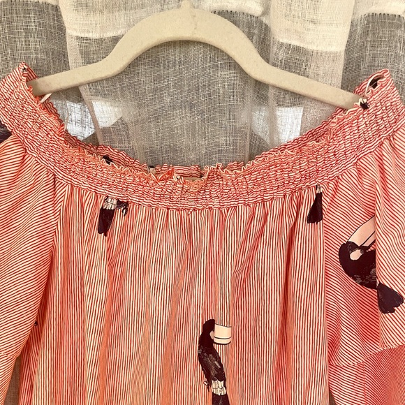 Zara Striped Ruffled Smocked Dress - Picture 5 of 6